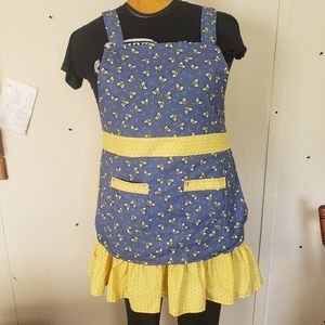 Bumblebee Hand-sewn Kitchen Apron Ruffled
